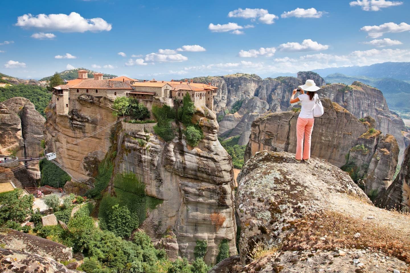 Reiseziel Europa, Griechenland, Blick auf ein Meteora Kloster Reiseziel Europa, Griechenland, Blick auf ein Meteora Kloster