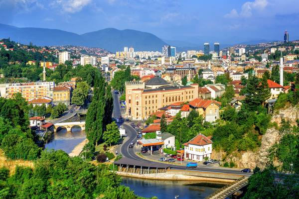 Reiseziel Europa, Bosnien-Herzegowina, Blick auf Sarajevo Reiseziel Europa, Bosnien-Herzegowina, Blick auf Sarajevo