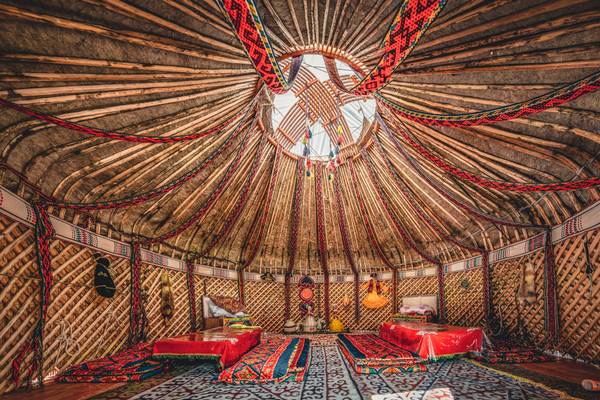 Reiseziel Zentralasien, Kasachstan, Almaty, Jurte Zelt Reiseziel Zentralasien, Kasachstan, Almaty, Jurte Zelt