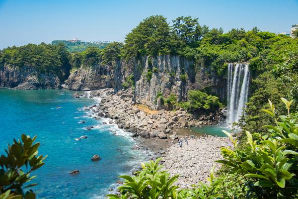 Jeju do Jeongbang Wasserfall Jeju do Jeongbang Wasserfall