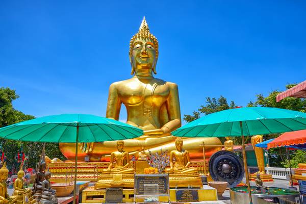 Reiseziel Asien Thailand, Pattaya, Wat Phra Yai Tempel Reiseziel Asien Thailand, Pattaya, Wat Phra Yai Tempel