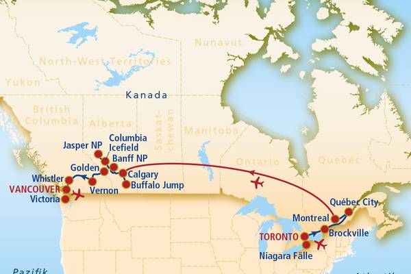 Kanada, Routenkarte YYZA03