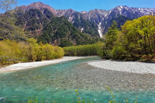 Japan, Nagano Fluss-Landschaft