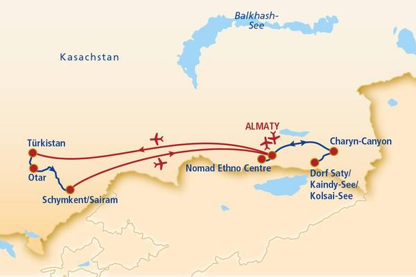Kasachstan, Routenkarte ALAA04