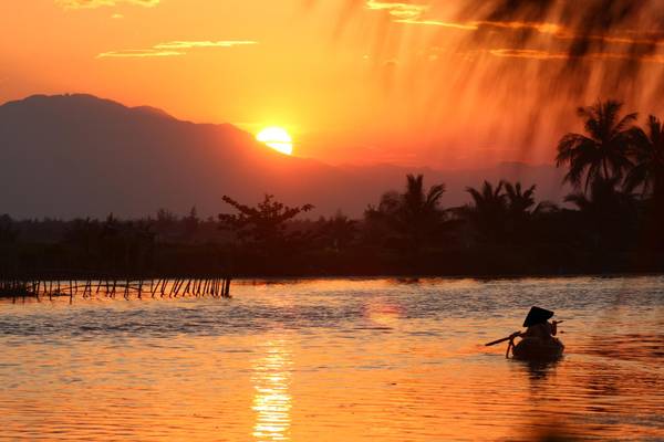 Vietnam, Landschaft, Sonnenuntergang