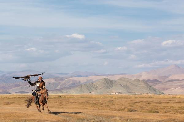 Kasachstan, Nomade mit Adler