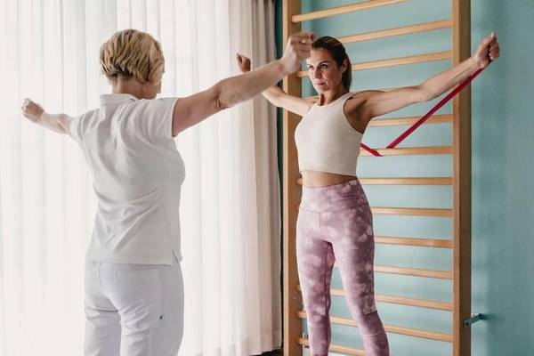 Fitnessübung, Hotel Falkensteiner, Marienbad