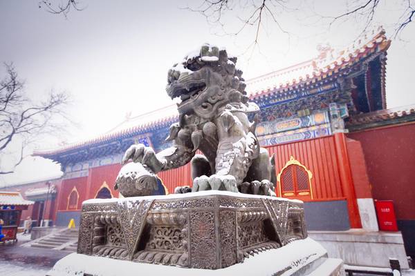 China, Peking, Lama-Tempel im Winter