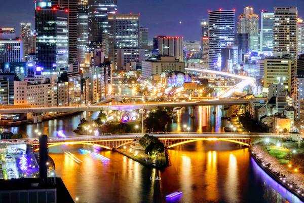 Japan, Osaka bei Nacht