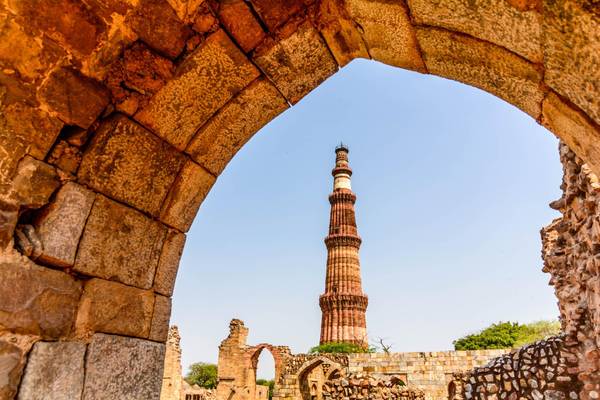 Indien, Delhi, Qutab Minar Turm