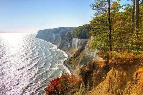 Insel Rügen, die Kreidefelsen im Herbst