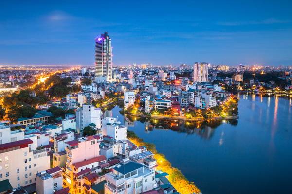 Hanoi Skyline abends