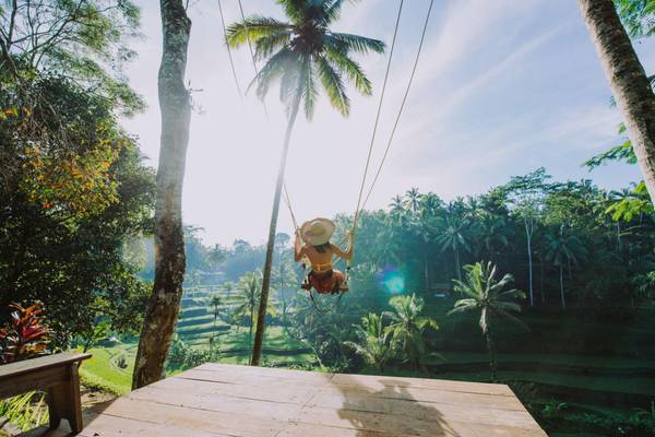 Schaukel über Reisefelder auf Bali