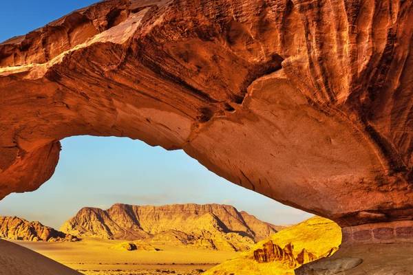 Jordanien, Felsen in der Wüste Wadi Rum