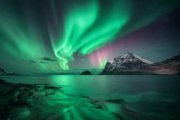 Norwegen, Lofoten, Polarlichter