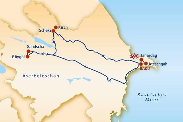 Routenkarte GYDA04 Aserbaidschan