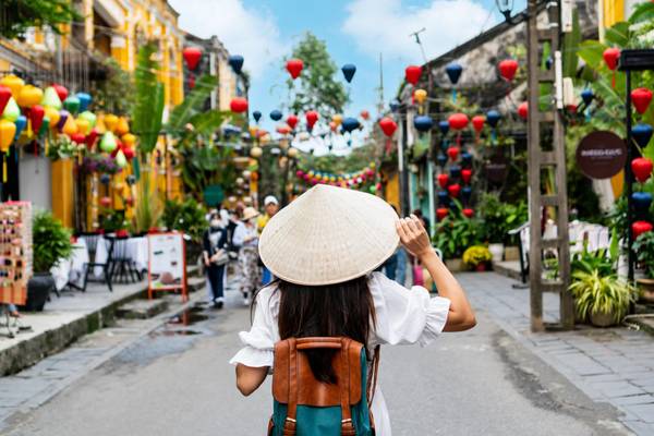 Touristin in Hoi An