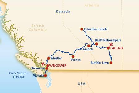 Kanada, Routenkarte YYCA06